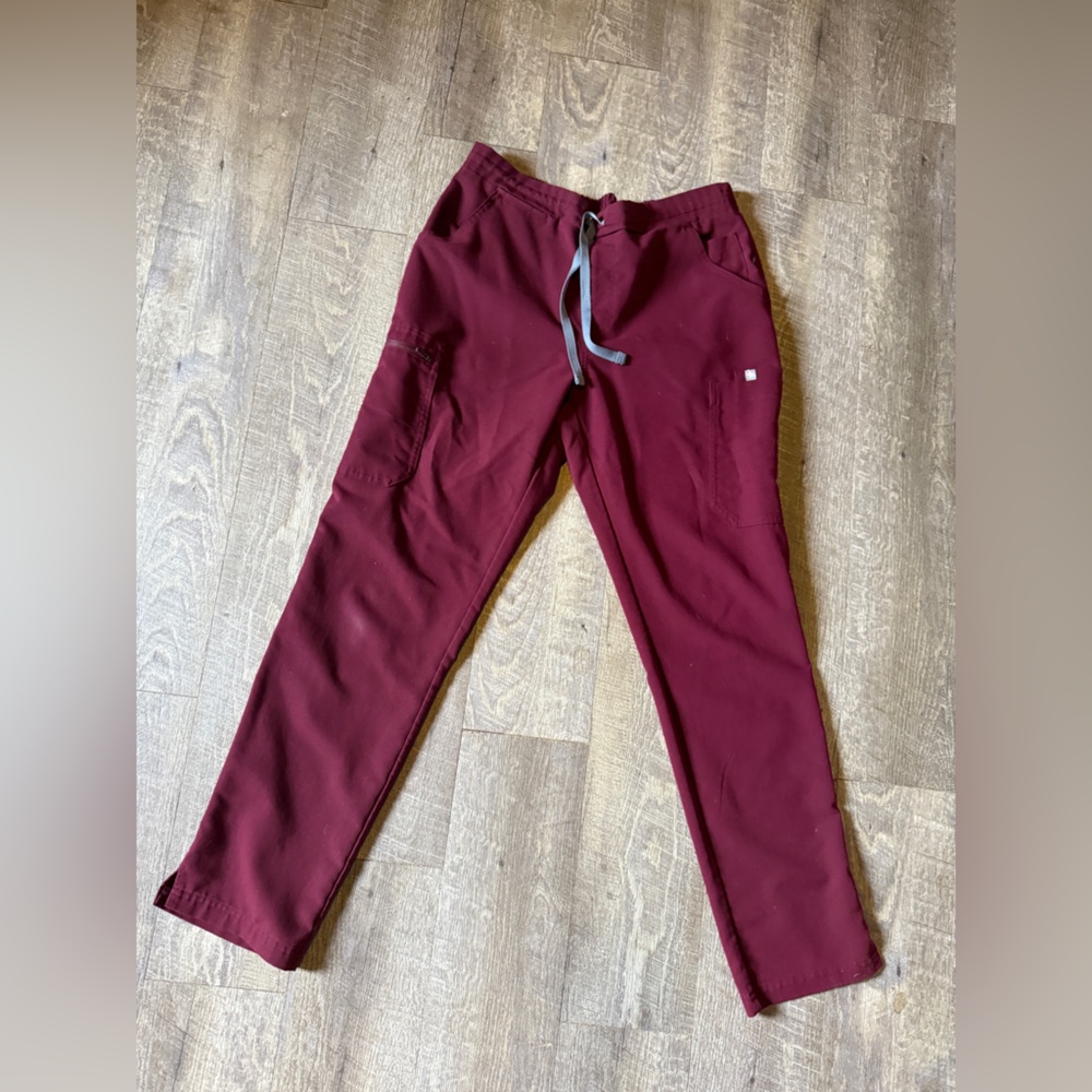 Maroon FIGS Scrub Pants